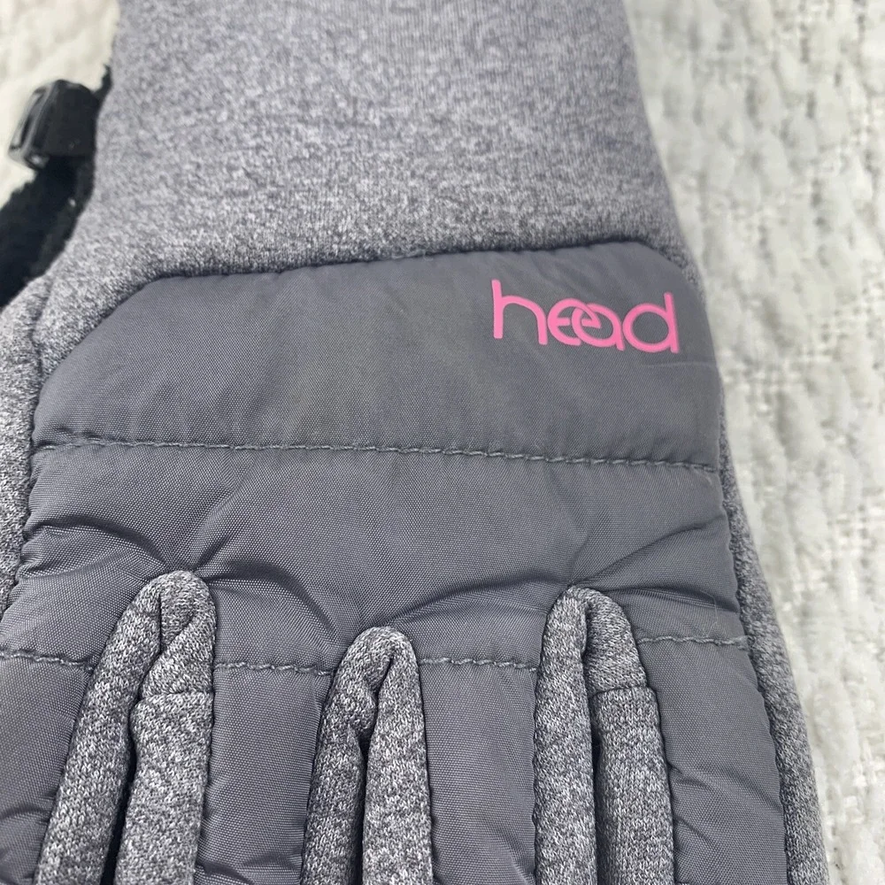 Head Junior Girl's Hybrid‎ Gloves Grey Heather Pink Touch Screen Compatible Kids